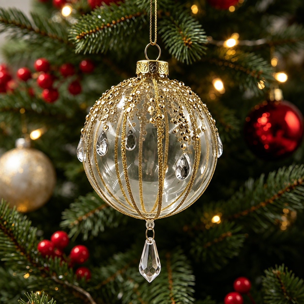 Handmade Borosilicate Glass Christmas Ornament – 4.3"