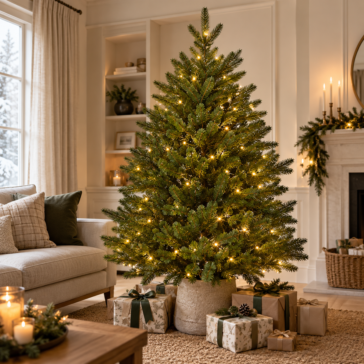Pre-Lit Mini Christmas Tree – 3.5 ft