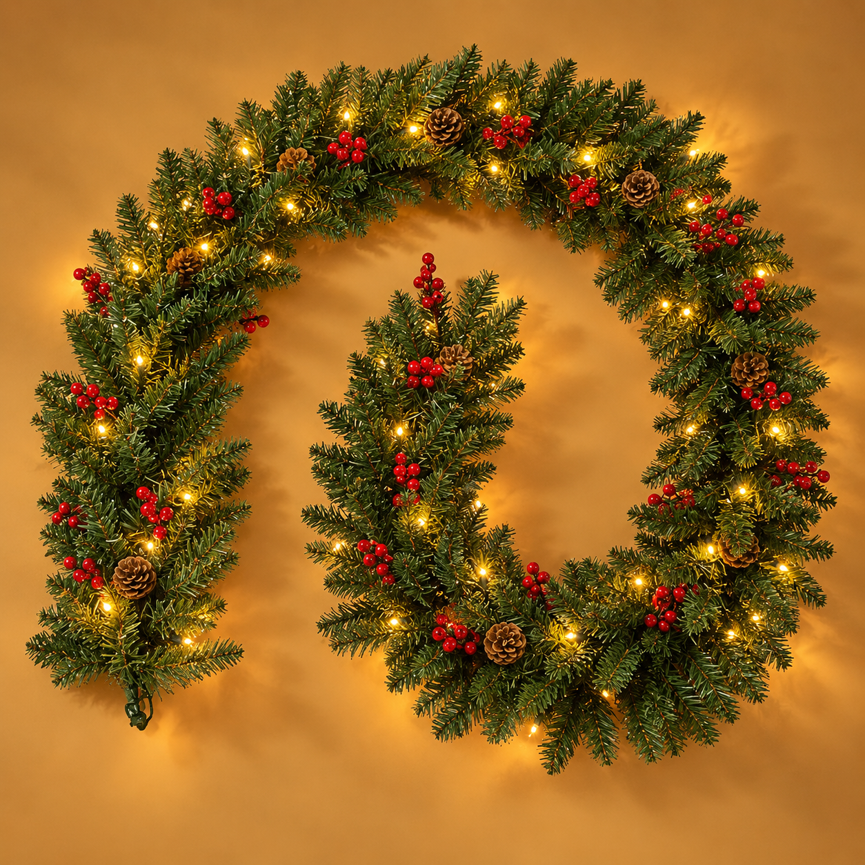 Pre-Lit Christmas Garland – 9 ft