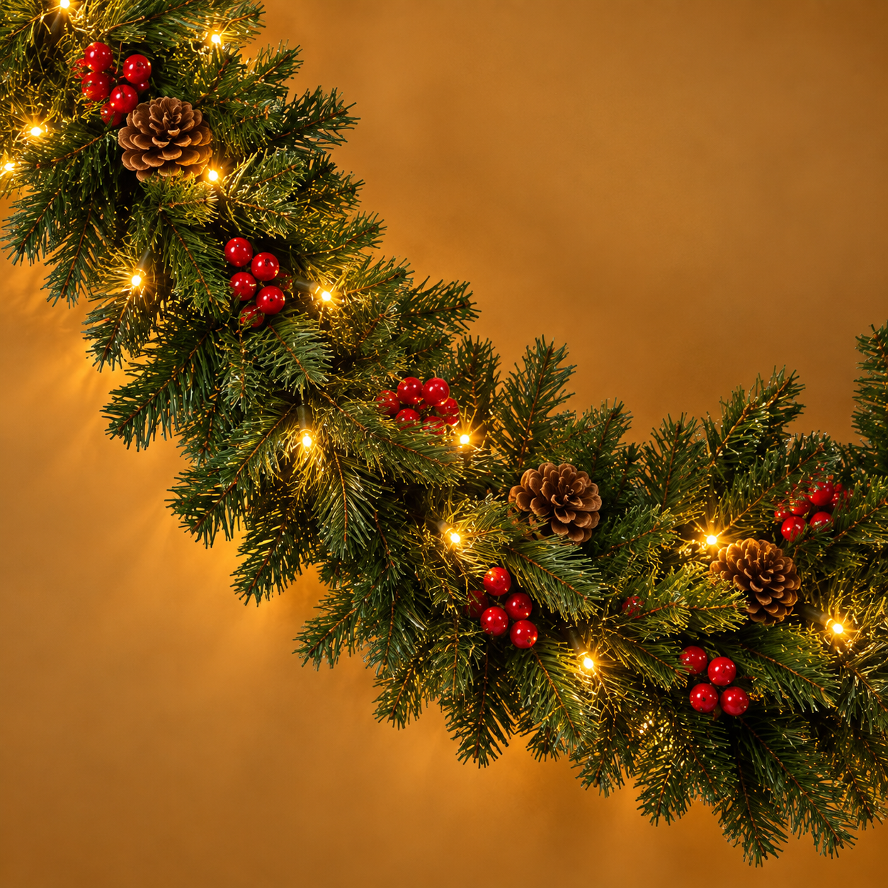Pre-Lit Christmas Garland – 9 ft