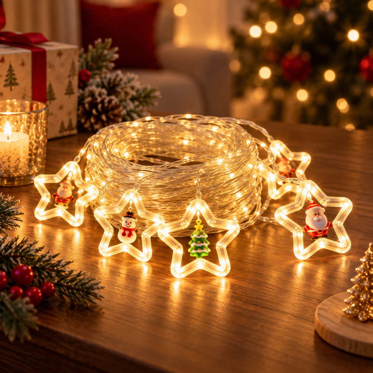 LED Christmas Window String Lights – 10 ft