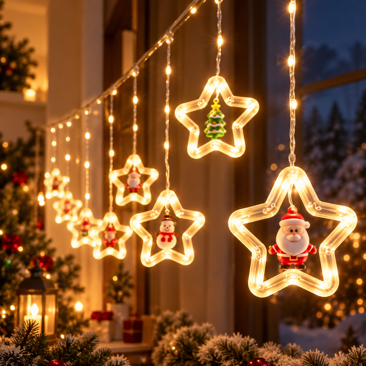 LED Christmas Window String Lights – 10 ft
